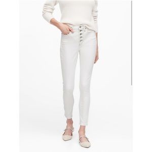 Banana Republic White Button Fly Jeans